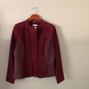 Isaac Mizrahi Live! Suede Quilted Leather Jacket